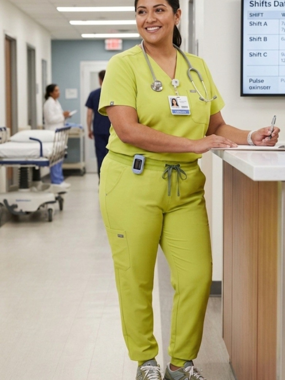 Figs Limeade Catarina Scrub Top